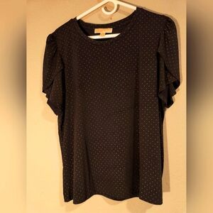 Michael Kors Black & Gold Polka Dot Women's Top -- XL